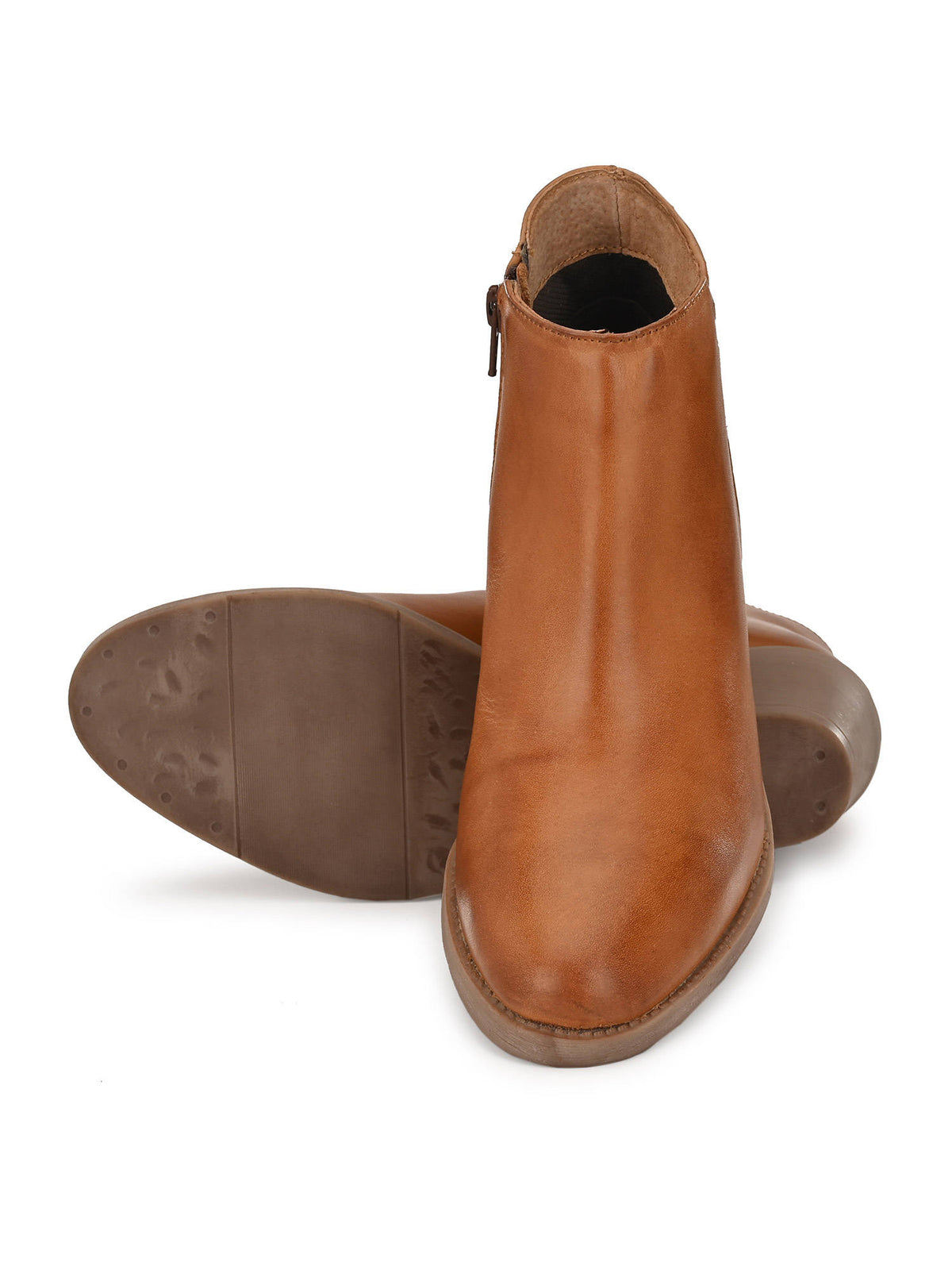 Solid Tan Leather Ankle Boot | BT61 - view 4