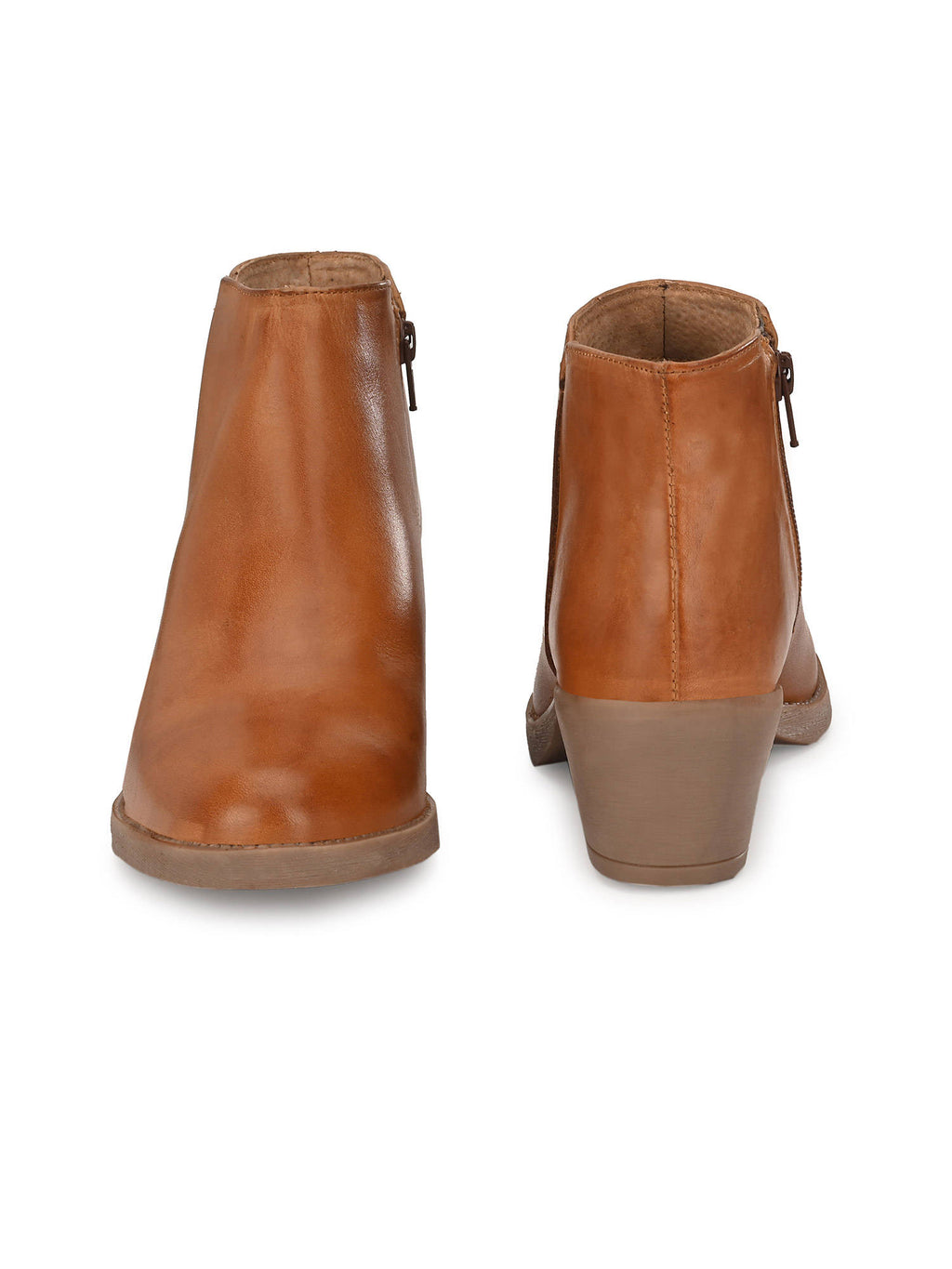 Solid Tan Leather Ankle Boot | BT61 - view 5