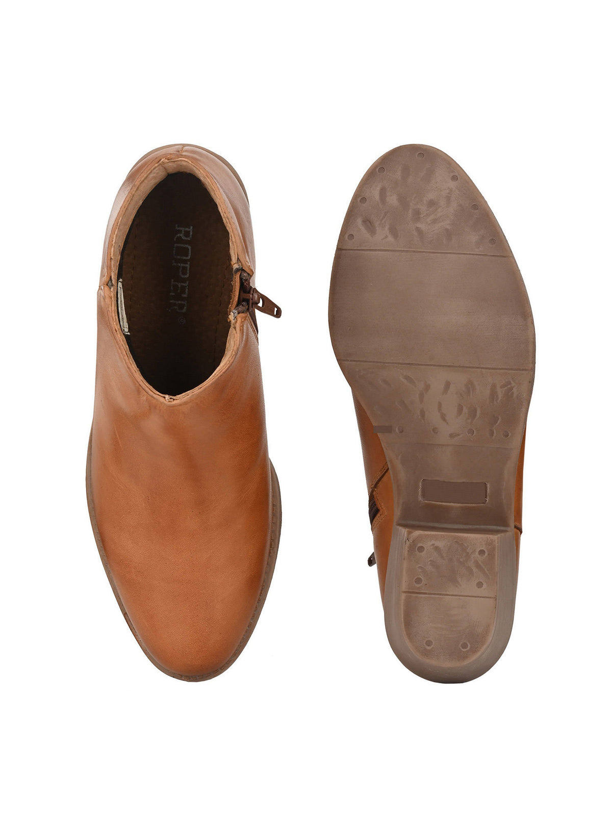 Solid Tan Leather Ankle Boot | BT61 - view 6