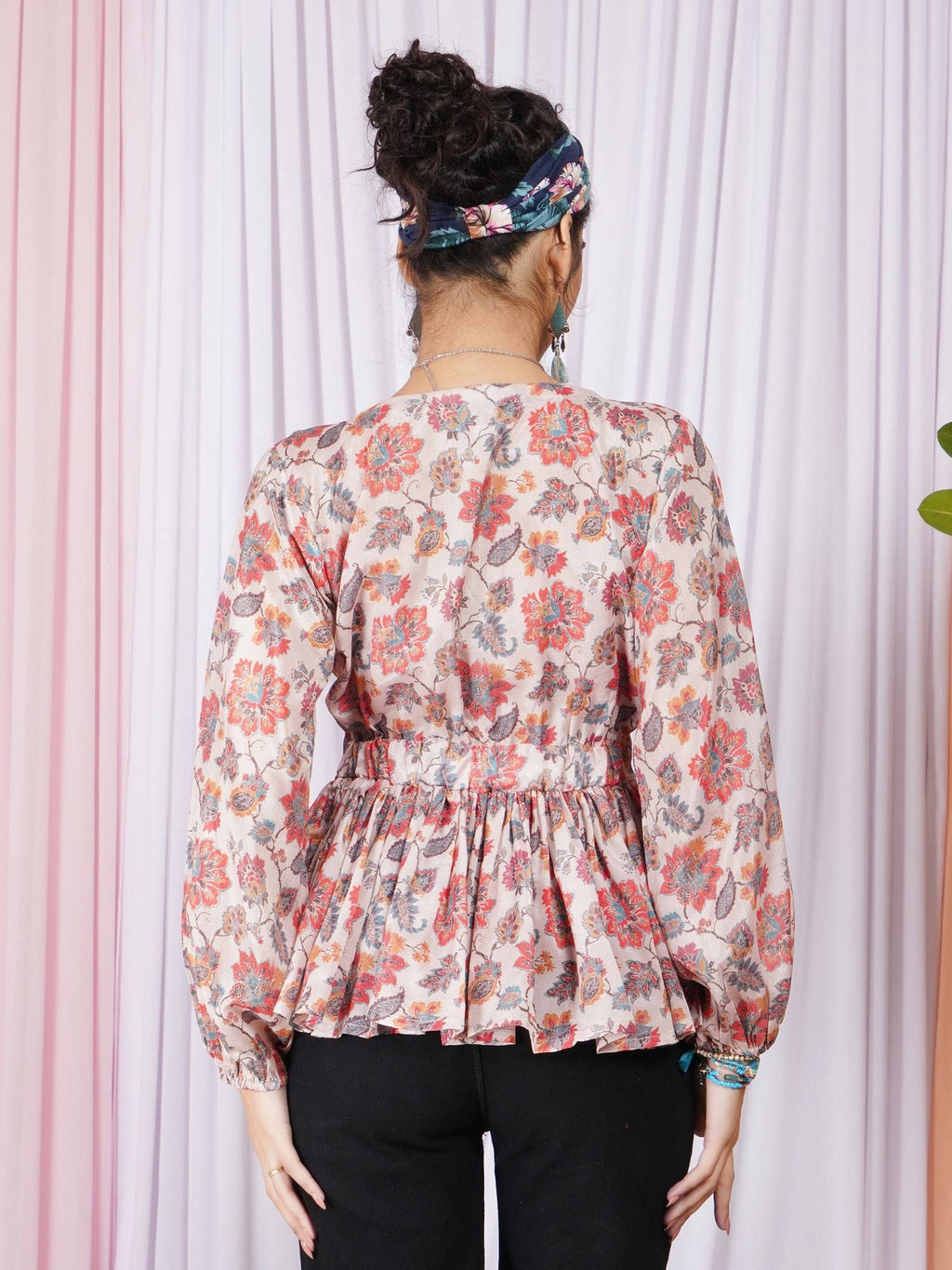 Vienna Petal Glow Peplum Top | pt51 - view 2