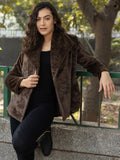 Brown Short Fur With Collar Jacket | JC78 - view 1