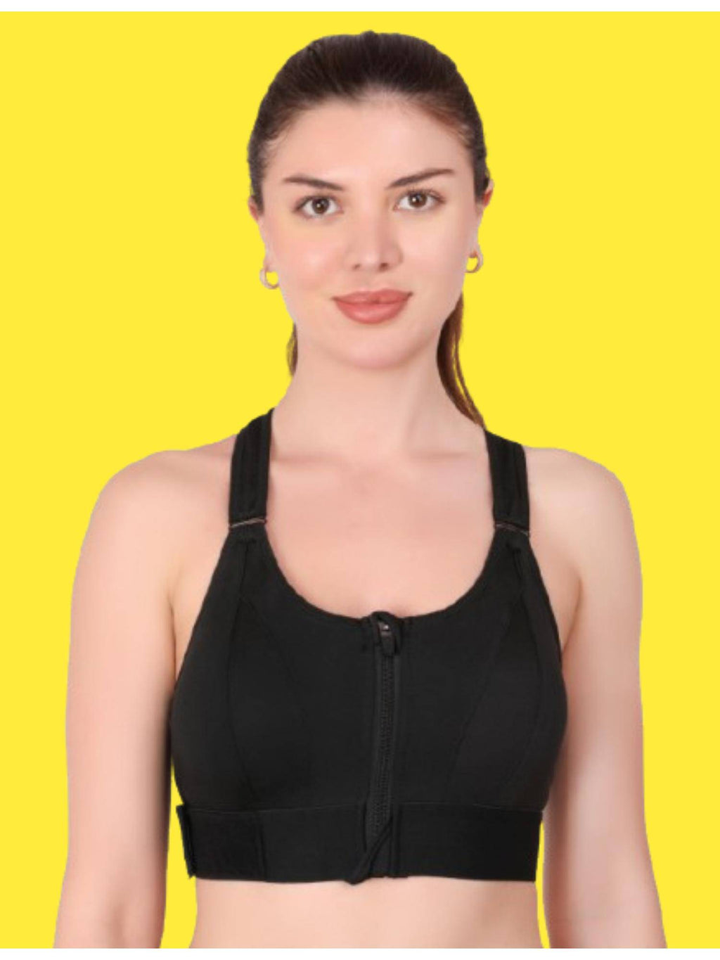 Indigo Women High Impact Front Zip Full Coverage Cross Back Sports Bra. | sb09 - view 8