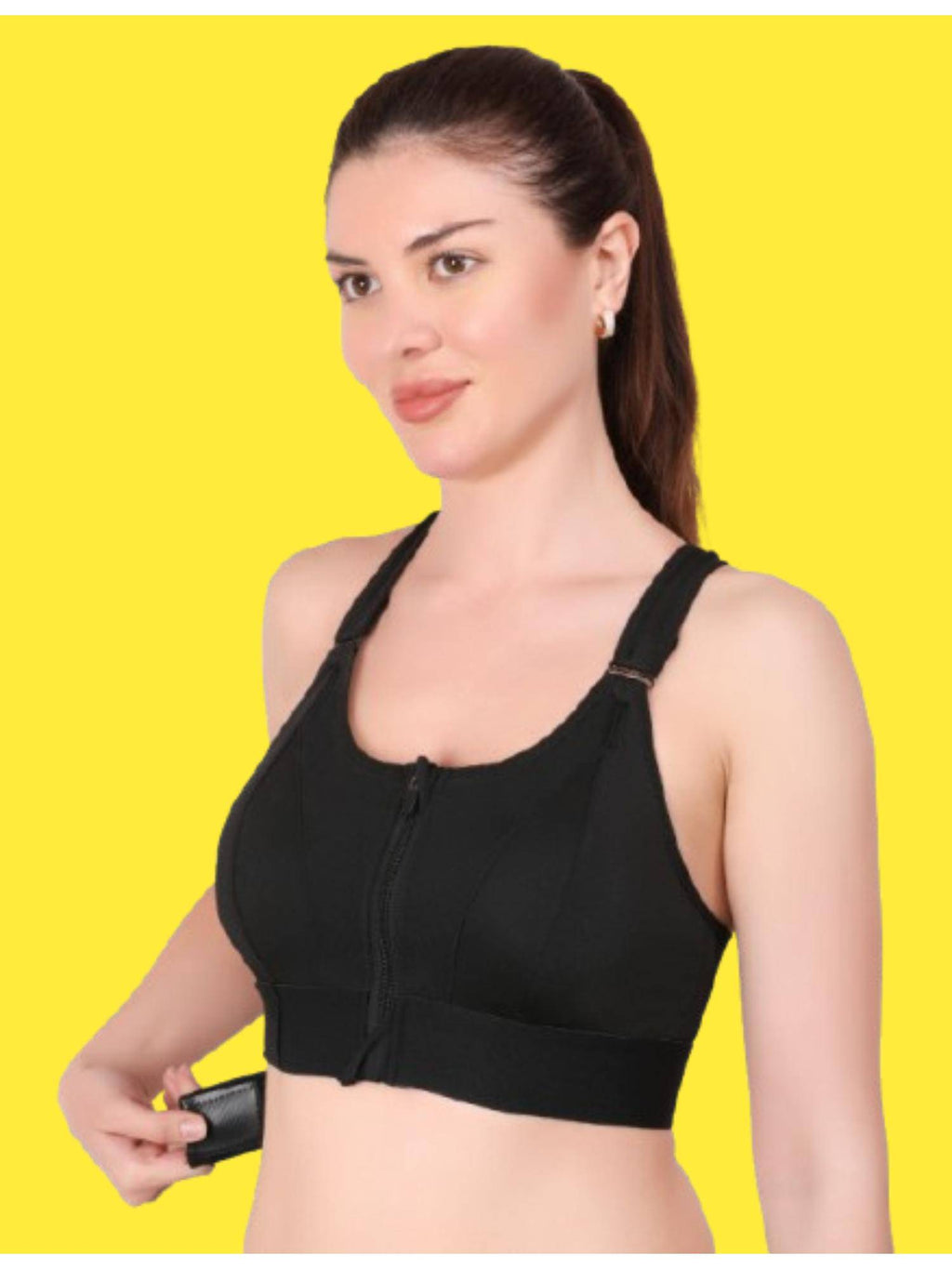 Lavender Women High Impact Front Zip Full Coverage Cross Back Sports Bra. | sb09 - view 9