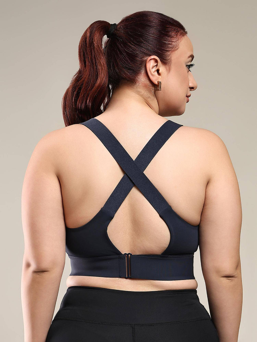 Indigo Women High Impact Front Zip Full Coverage Cross Back Sports Bra. | sb09 - view 2