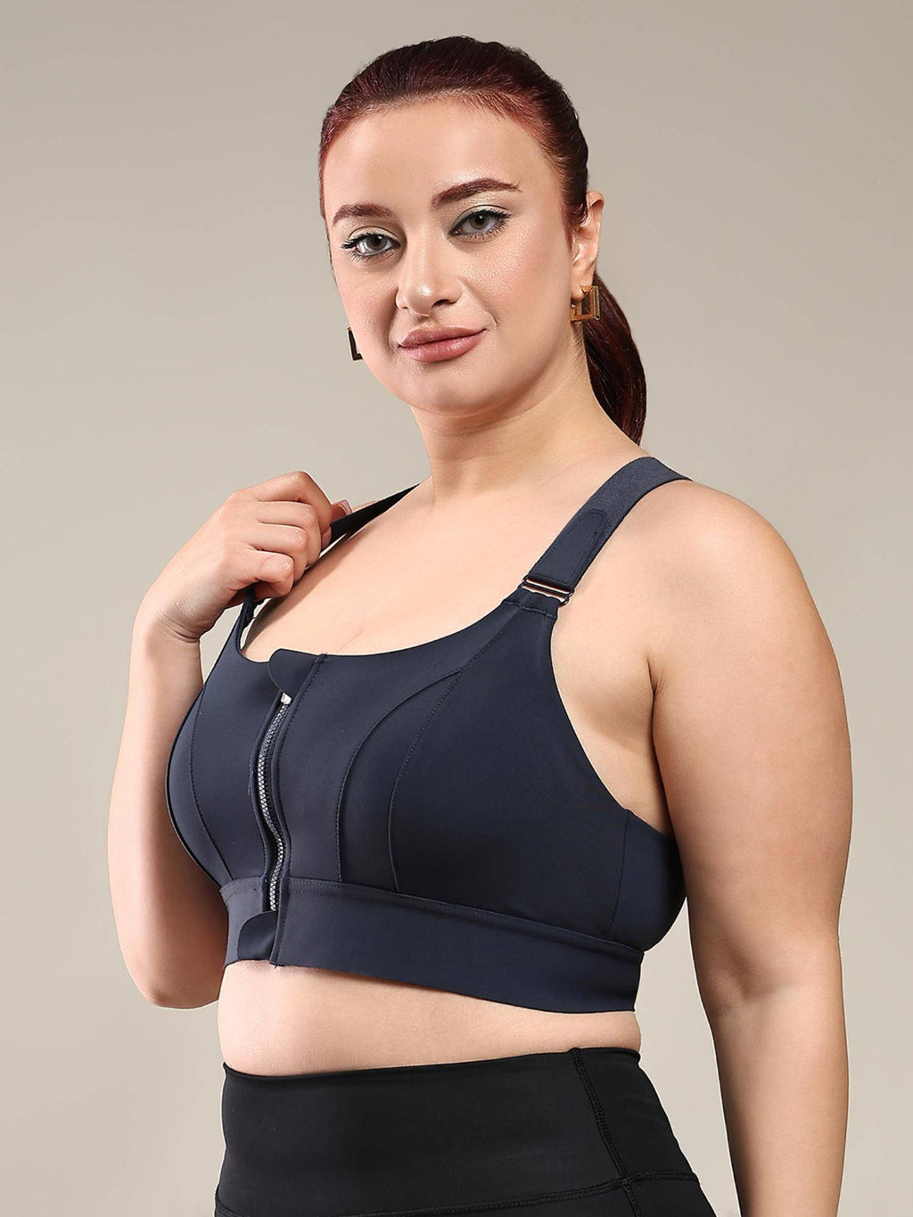 Indigo Women High Impact Front Zip Full Coverage Cross Back Sports Bra. | sb09 - view 6