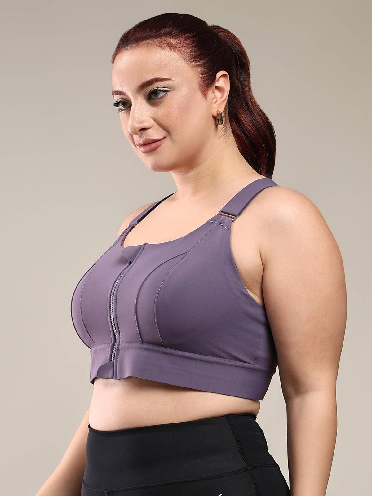 Indigo Women High Impact Front Zip Full Coverage Cross Back Sports Bra. | sb09 - view 16