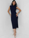 Bodycon Maxi Dress - Navy - Navy Blue | D56 - view 1