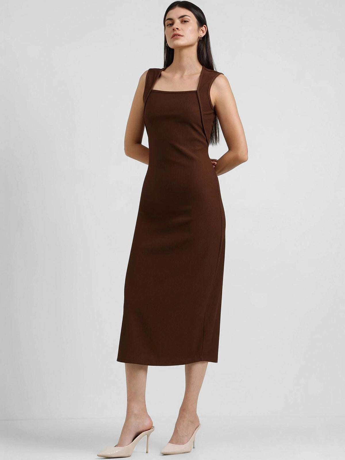Bodycon Dress - Brown | D56 - view 1