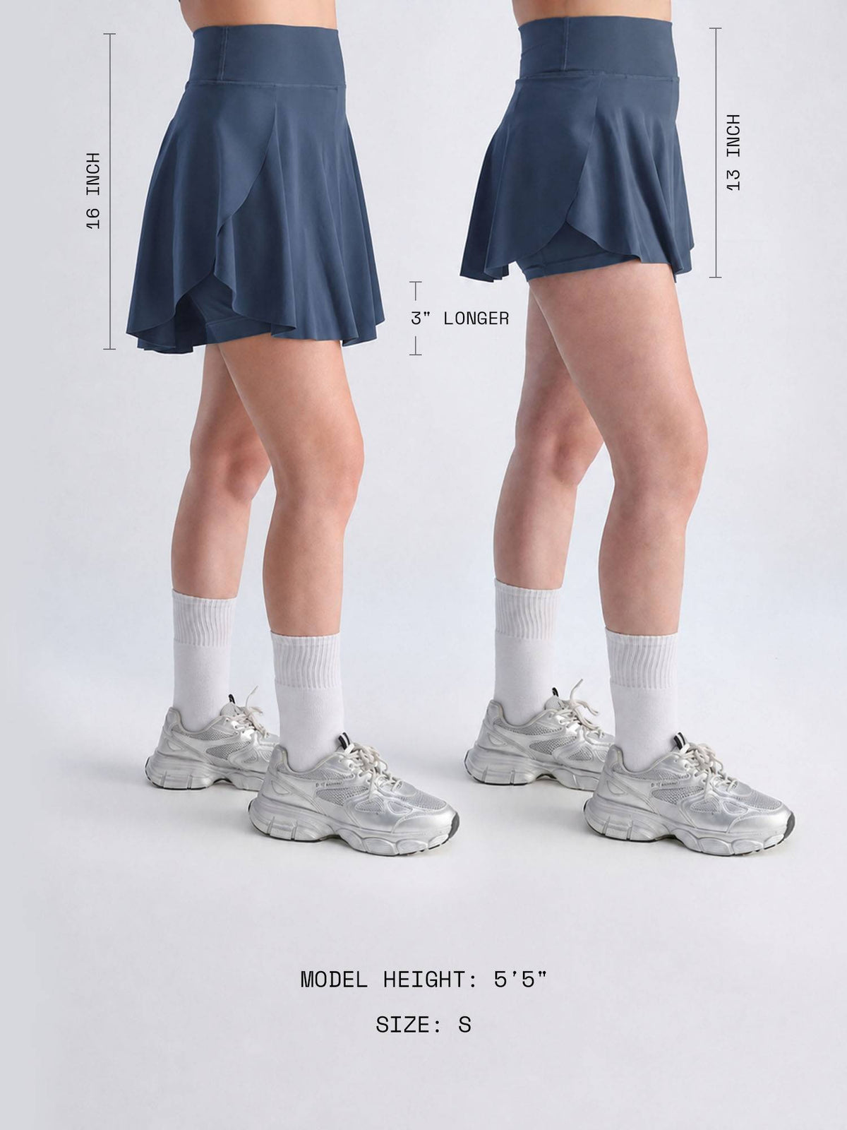 Steel-Blue Swirl Tennis Skort - view 2