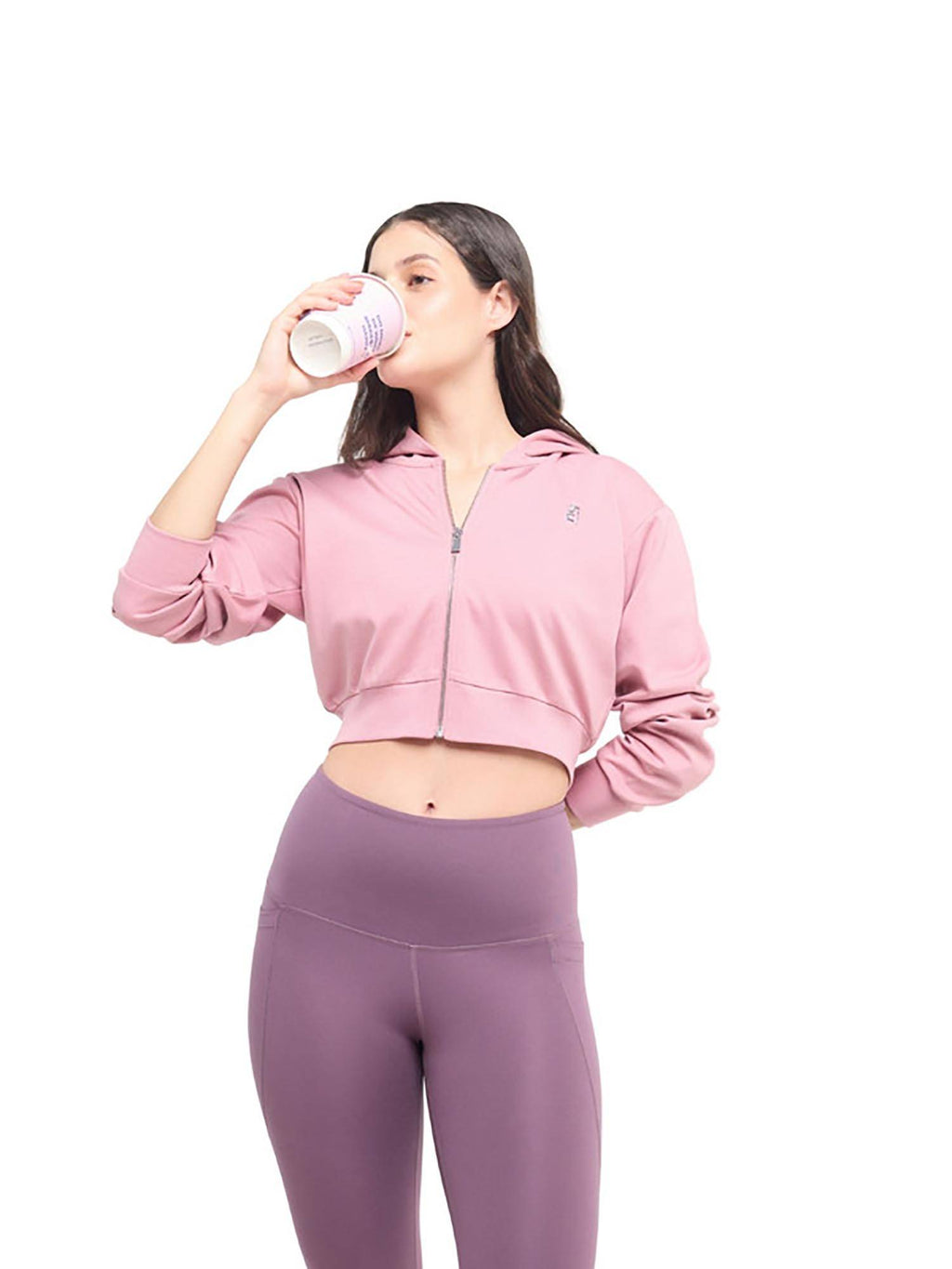 Women Pink Cropped Zip Up Jacket | JK12 - view 7