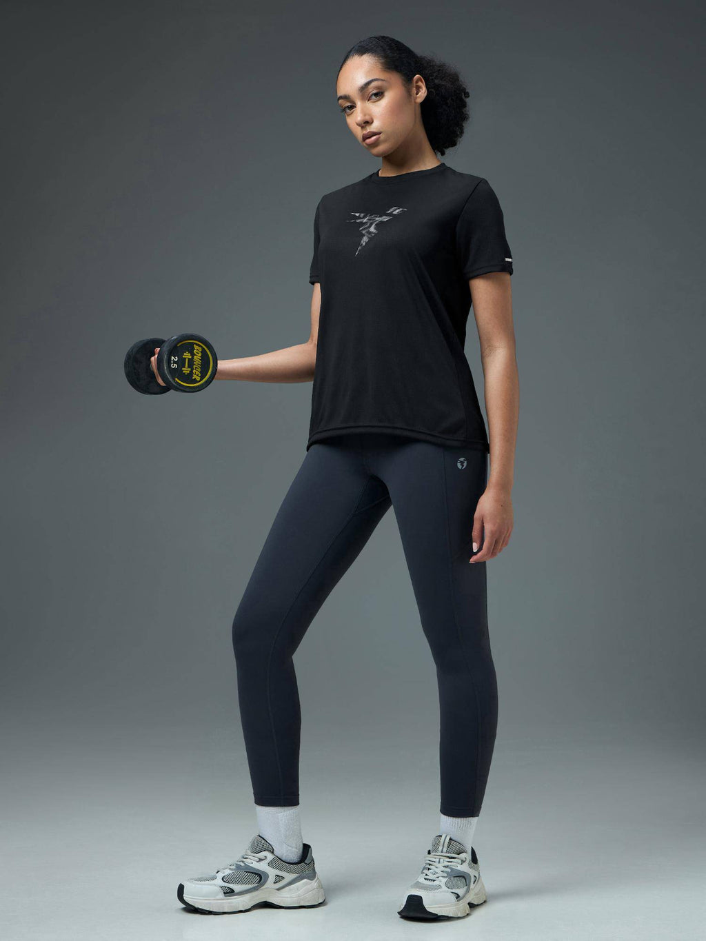 Women Grey Solid Regular Fit Round Neck Sports T-Shirt with Technocool+ | TT89 - view 8