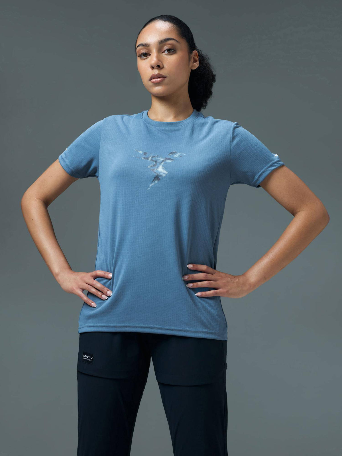 Women Grey Solid Regular Fit Round Neck Sports T-Shirt with Technocool+ | TT89 - view 31