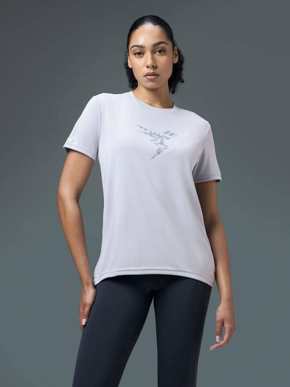 Women Grey Solid Regular Fit Round Neck Sports T-Shirt with Technocool+ | TT89 - view 1