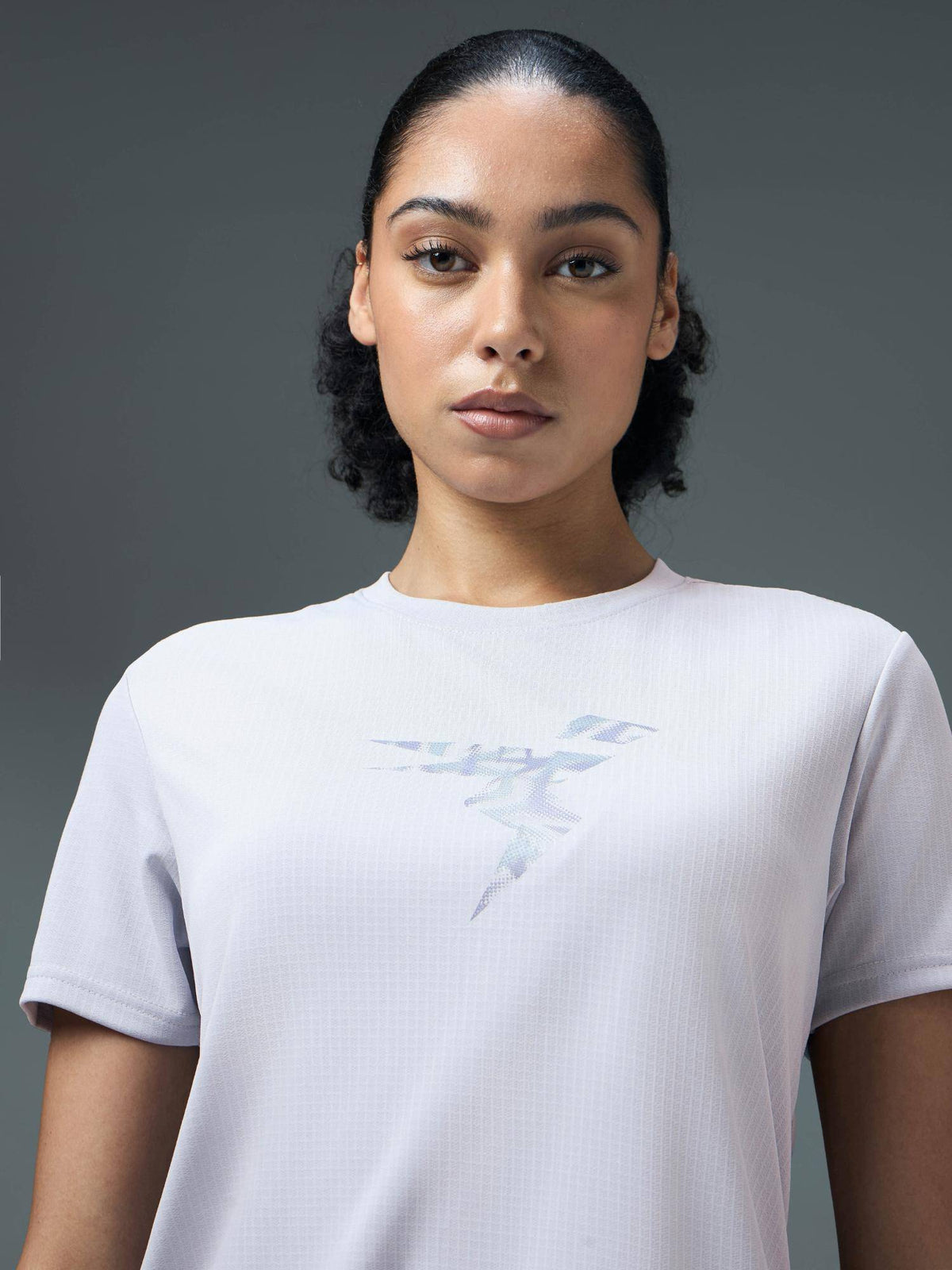 Women Grey Solid Regular Fit Round Neck Sports T-Shirt with Technocool+ | TT89 - view 6
