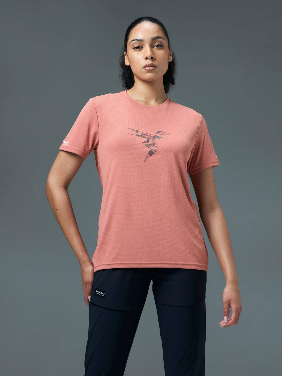 Women Grey Solid Regular Fit Round Neck Sports T-Shirt with Technocool+ | TT89 - view 25