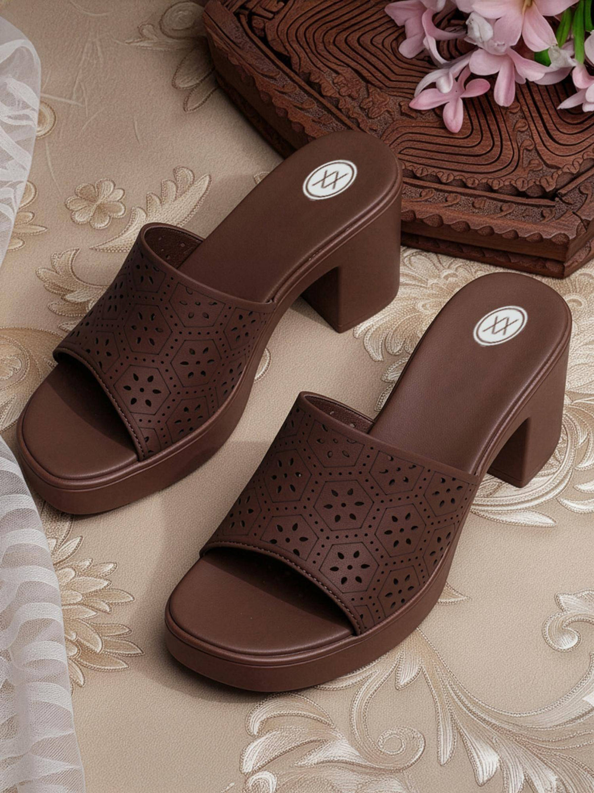 Women Heel Sandal Comfort and Soft - Brown | H78 - view 1