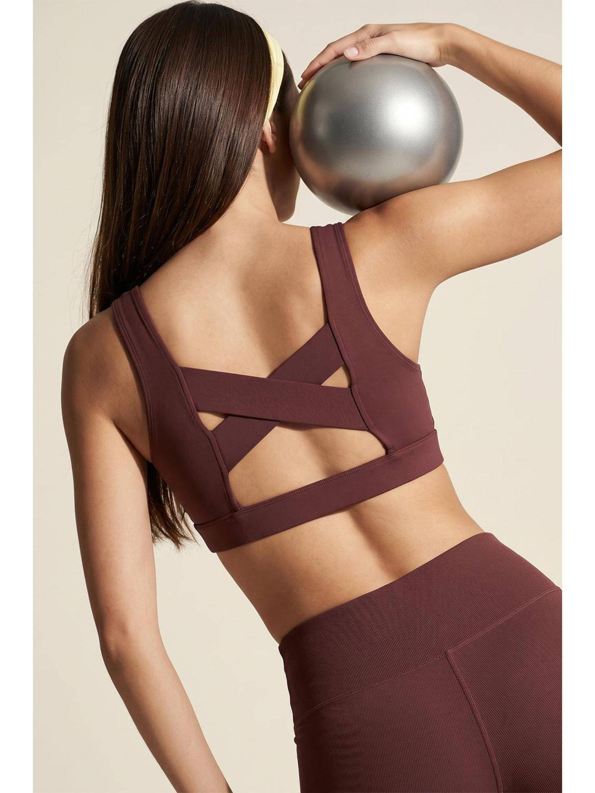Maroon Zelocity Medium Impact Quick Dry Sports Bra | sb09 - view 4