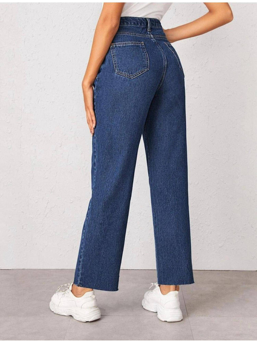 Womens Blue Solid Denim Jeans | ST23 - view 2