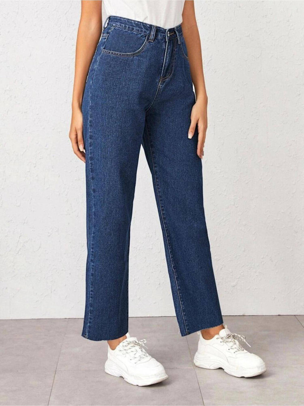 Womens Blue Solid Denim Jeans | ST23 - view 3