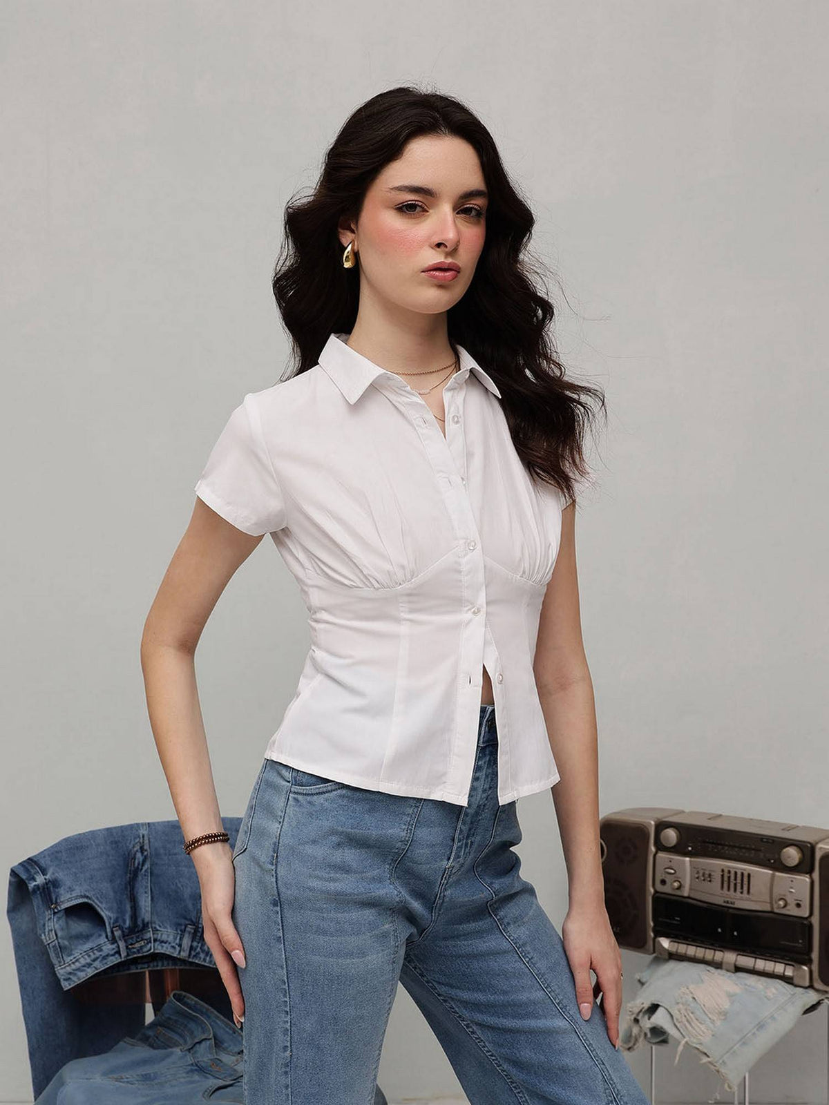White Corset Shirt | S67 - view 4