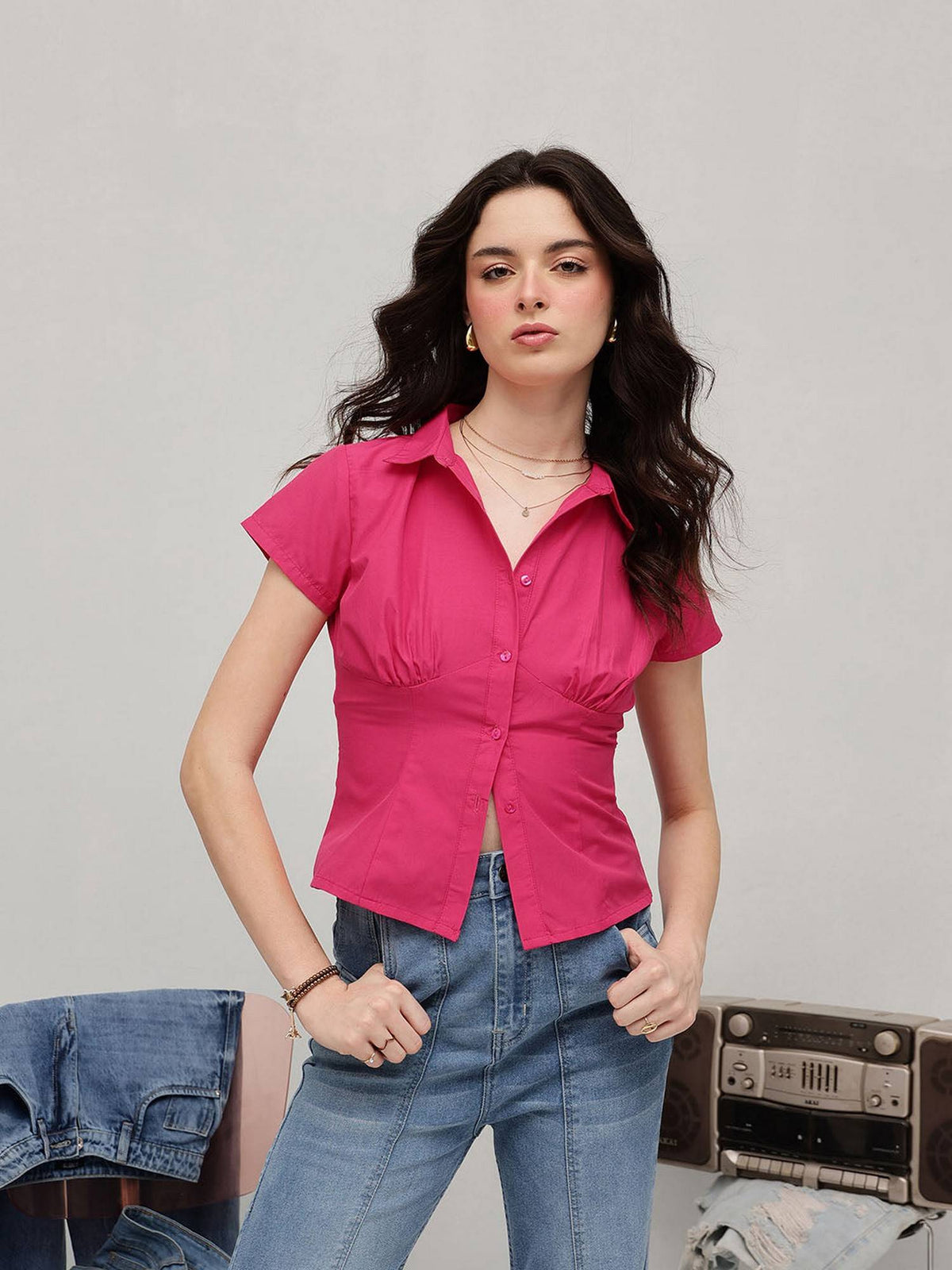 Pink Corset Shirt | S67 - view 1