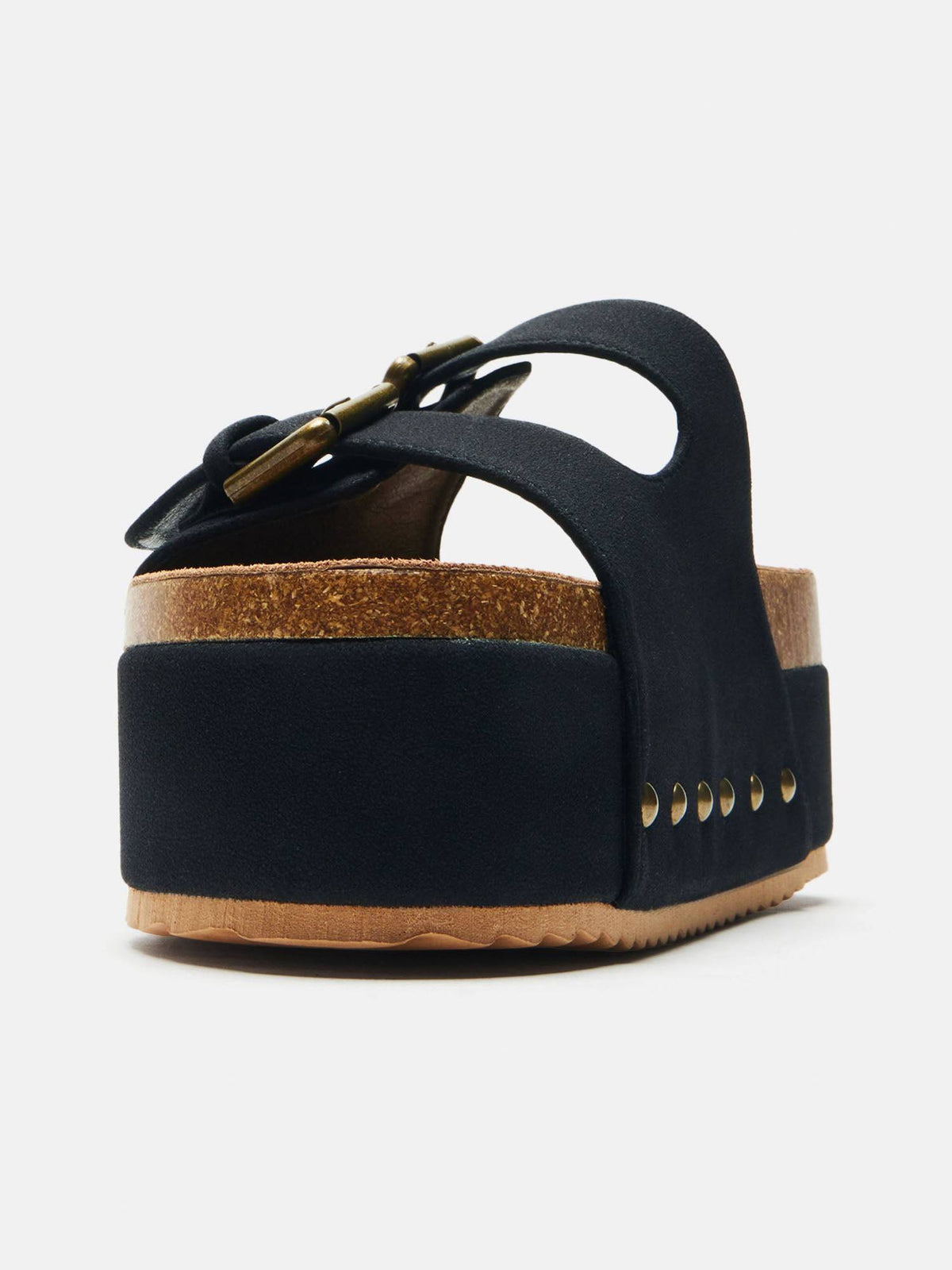 Black and Brown Strappy Flatform Sandals | SD89 - view 4