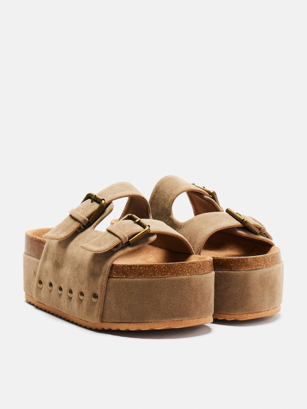 Brown Strappy Flatform Sandals | SD89 - view 4