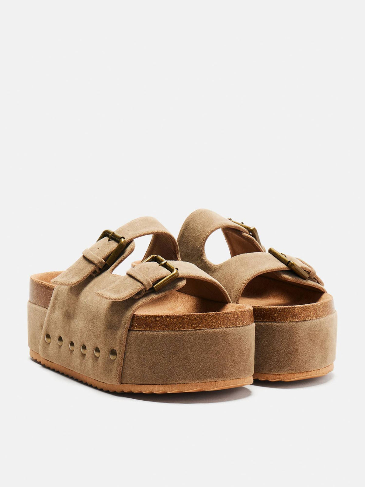 Brown Strappy Flatform Sandals | SD89 - view 4