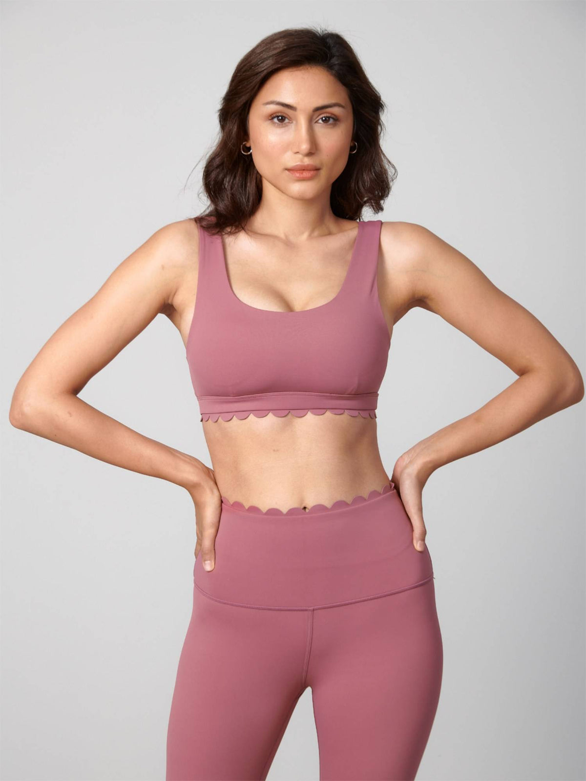 Women Scallop Edge Berry Sports Bra | sb09 - view 1