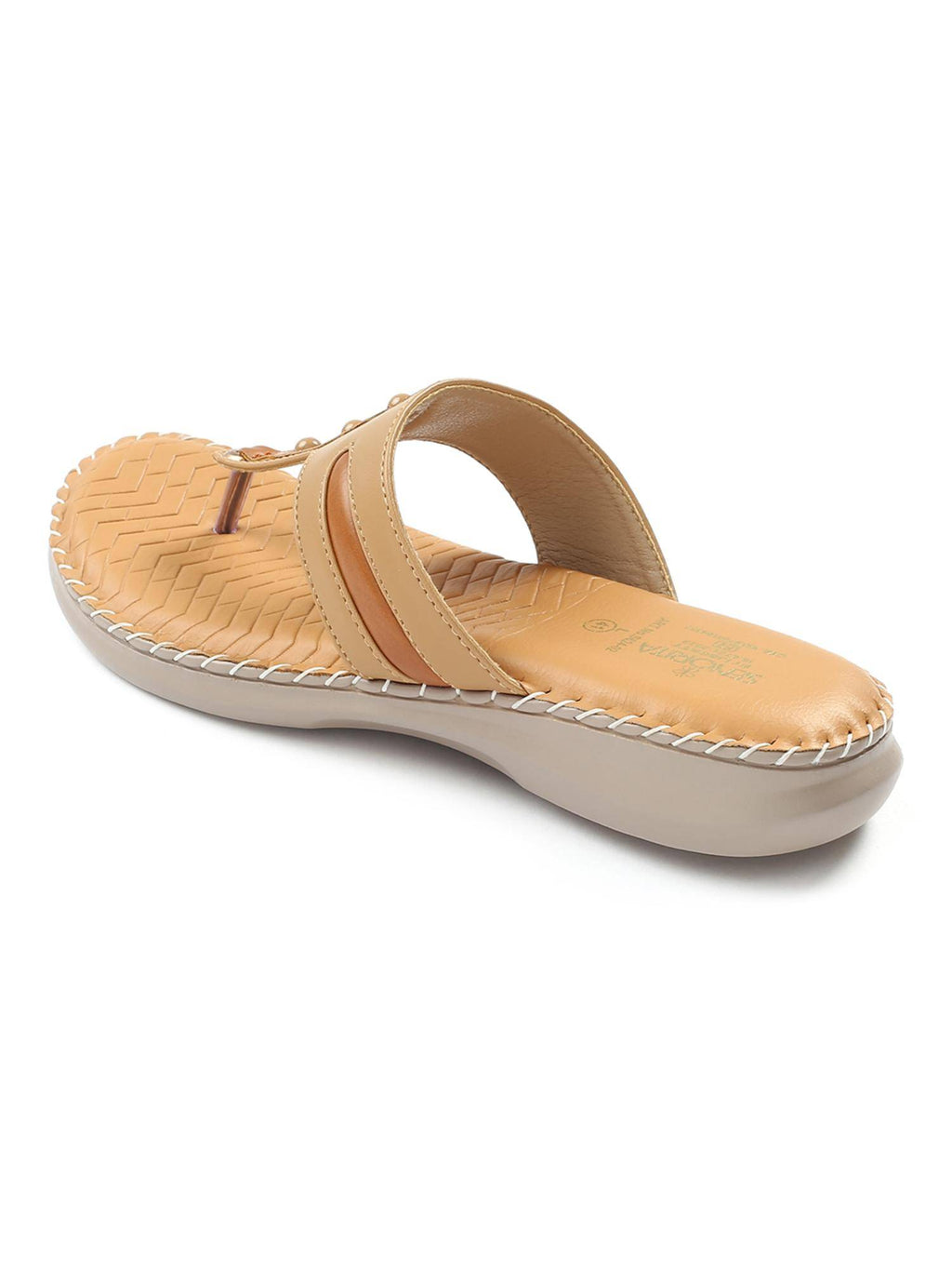 Cream Platform Round Toe Sandal | SD89 - view 12