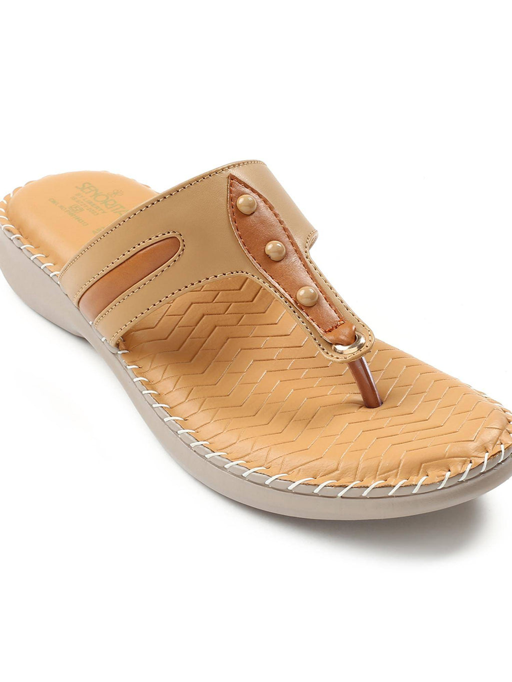 Cream Platform Round Toe Sandal | SD89 - view 15