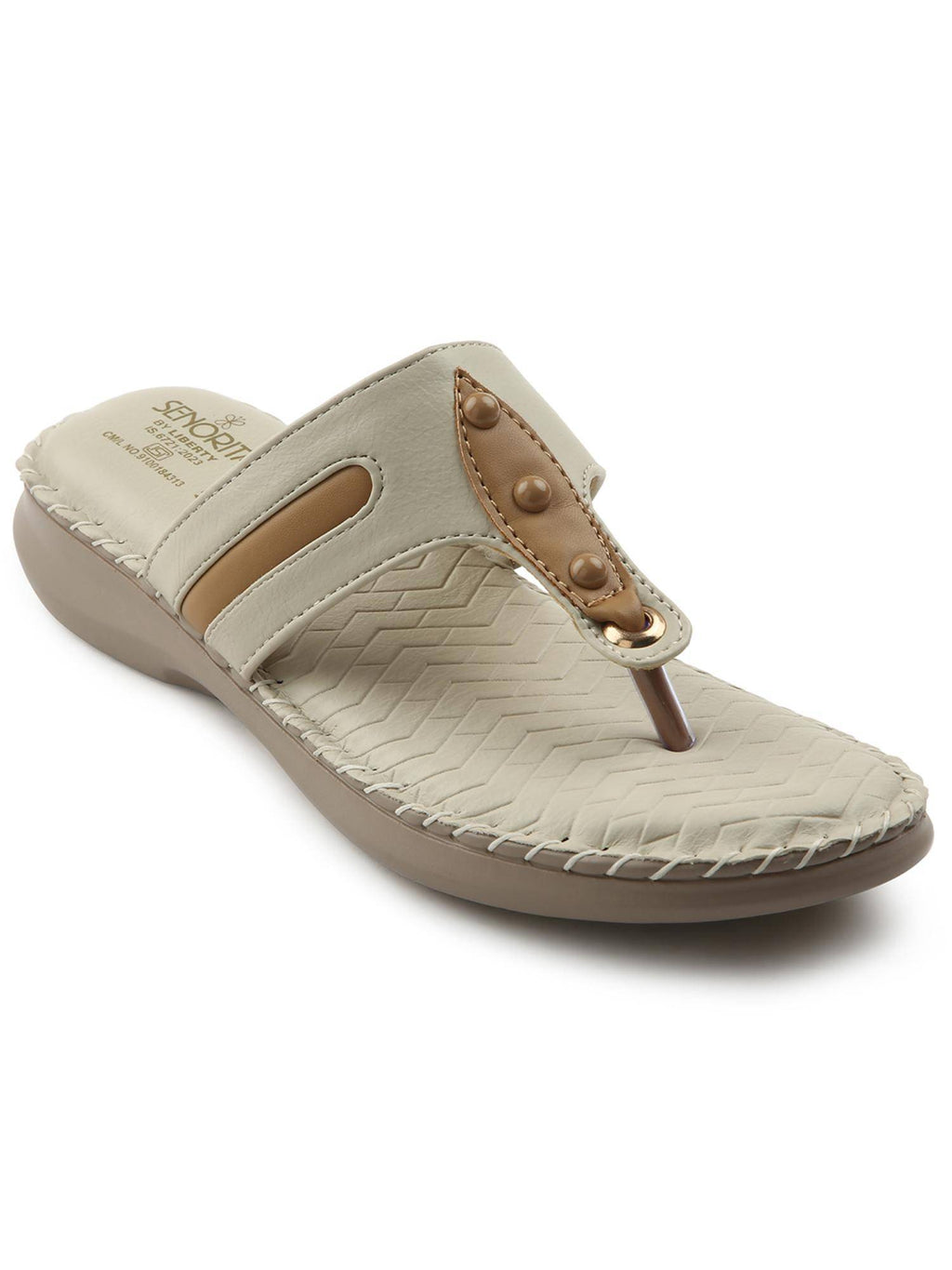 Cream Platform Round Toe Sandal | SD89 - view 2