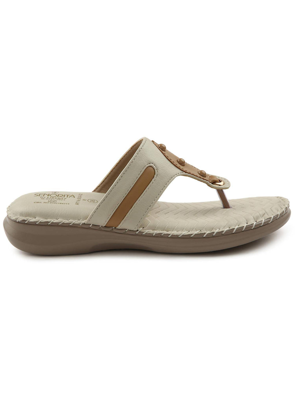 Cream Platform Round Toe Sandal | SD89 - view 3