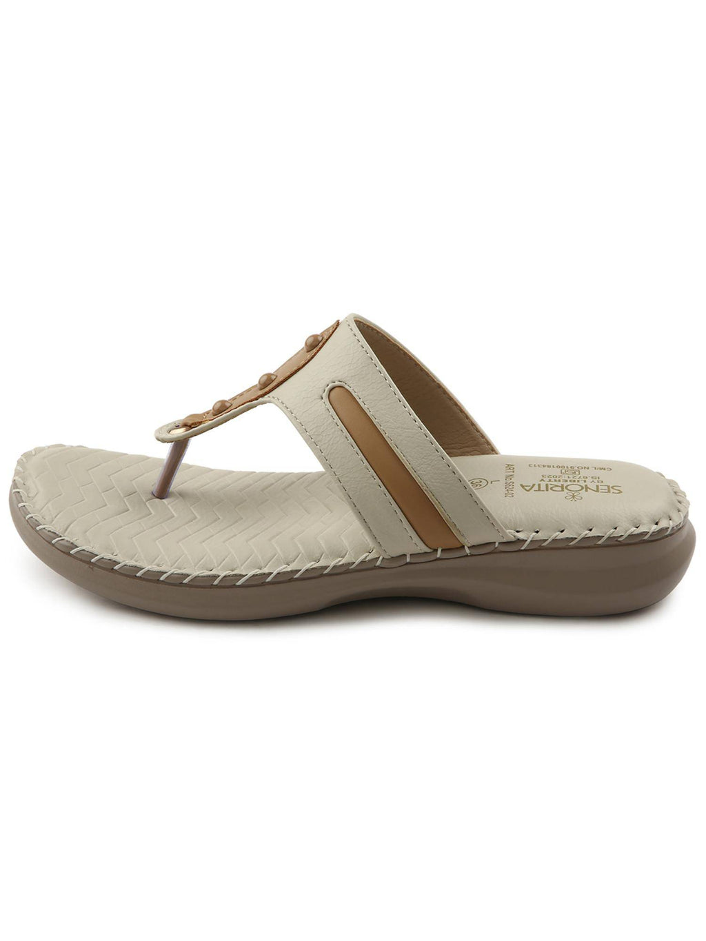 Cream Platform Round Toe Sandal | SD89 - view 4