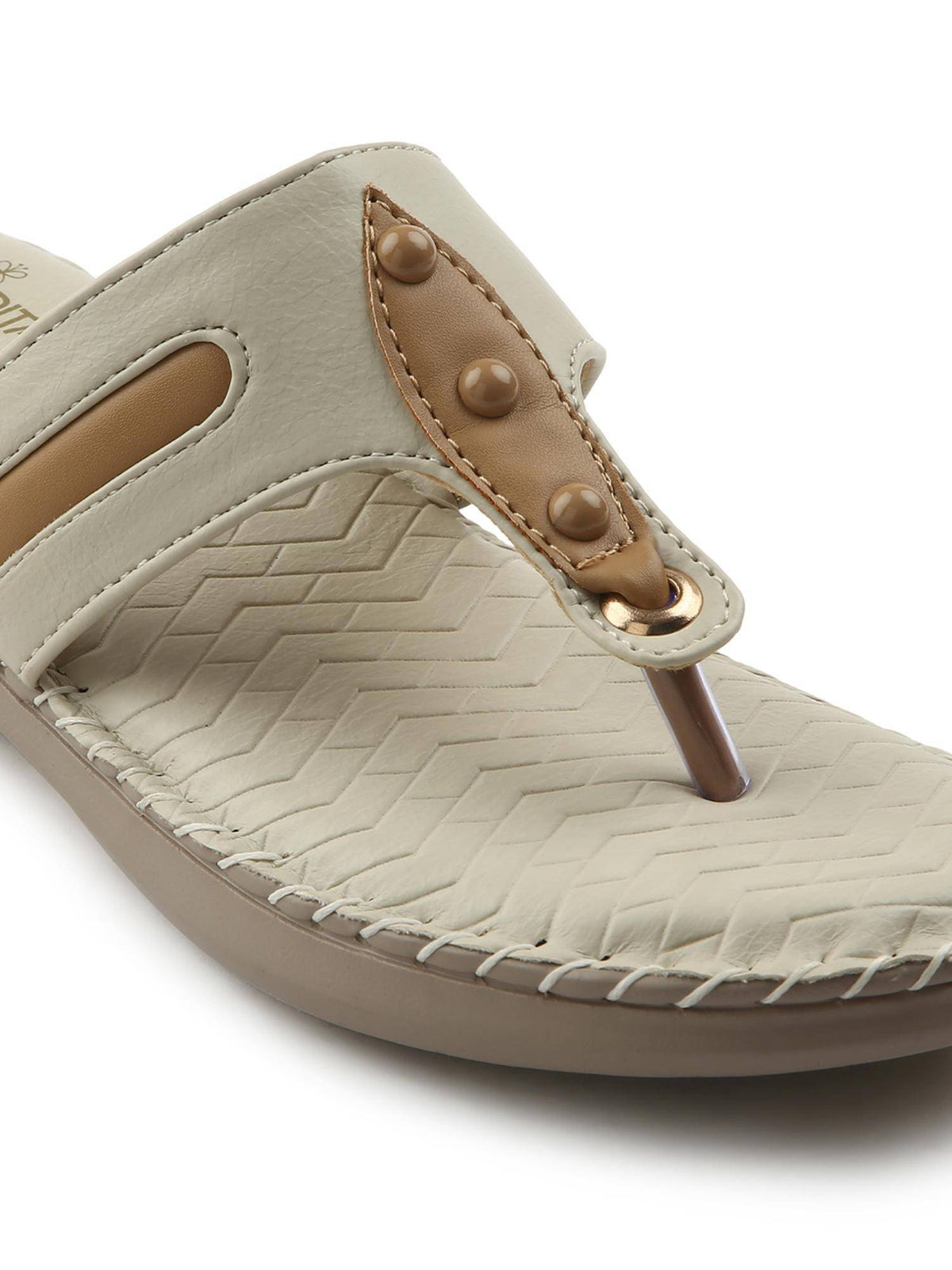 Cream Platform Round Toe Sandal | SD89 - view 7