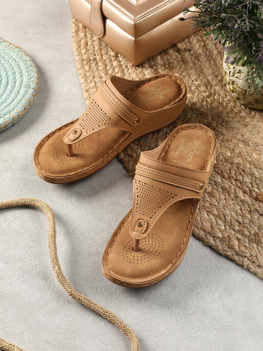 Beige Platform Round Toe Sandal | SD89 - view 1