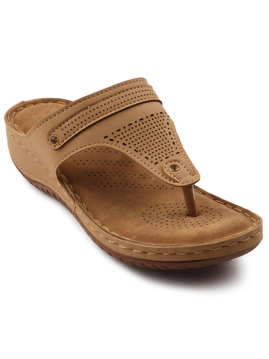 Beige Platform Round Toe Sandal | SD89 - view 2