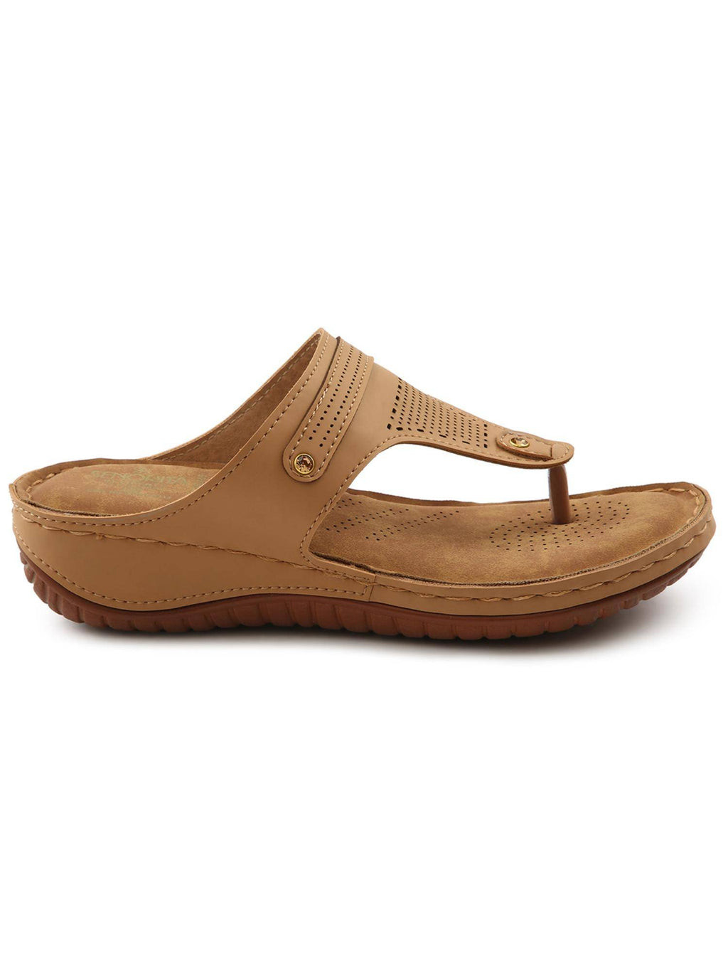 Beige Platform Round Toe Sandal | SD89 - view 3