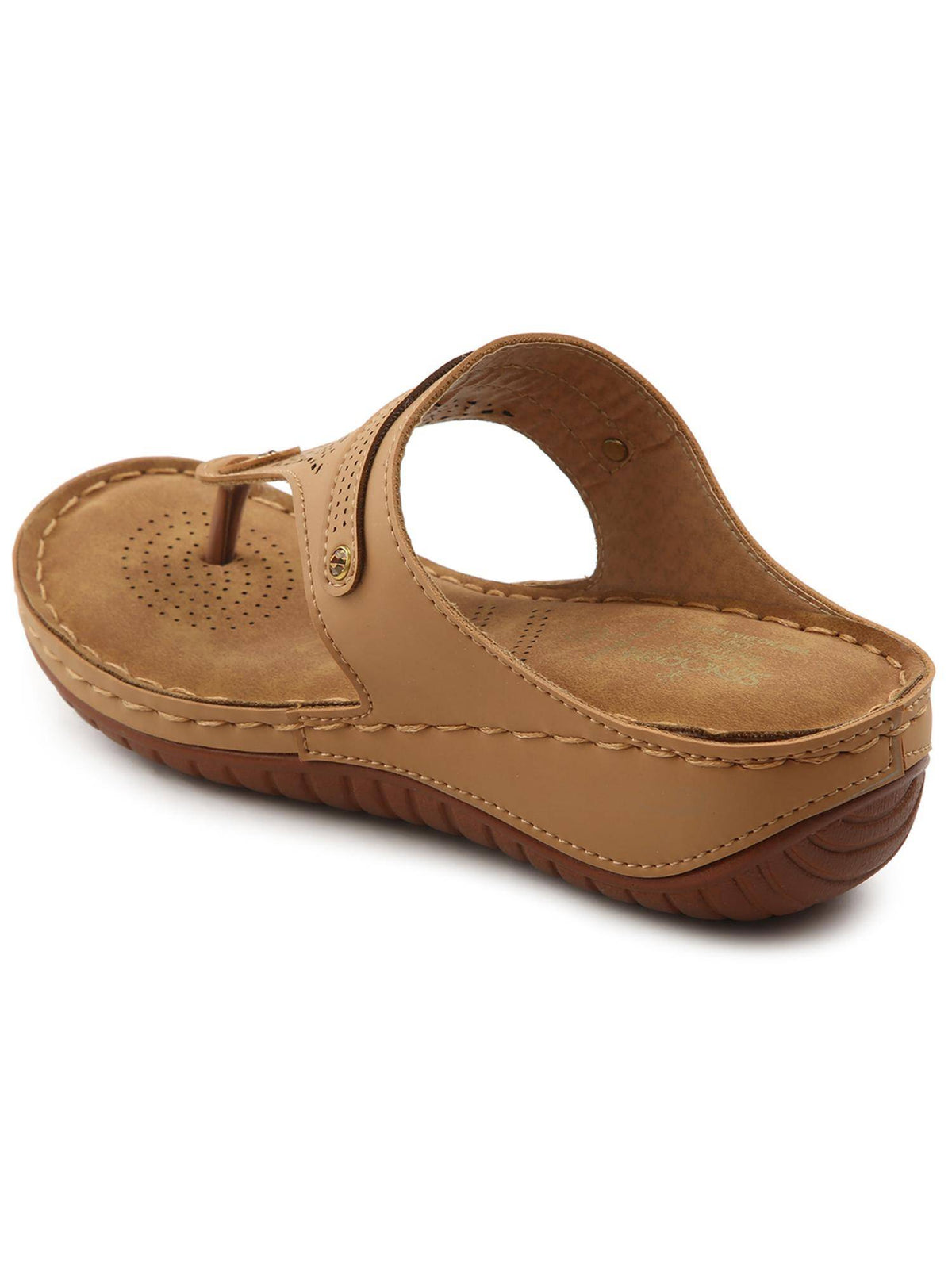 Beige Platform Round Toe Sandal | SD89 - view 5