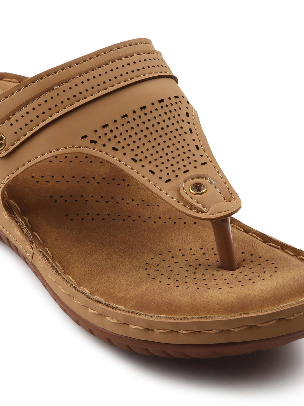 Beige Platform Round Toe Sandal | SD89 - view 6
