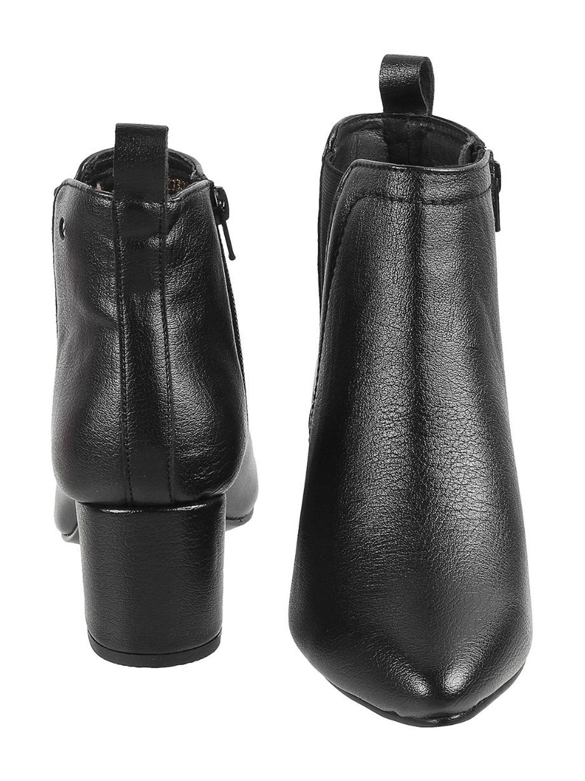 Women Textured Synthetic Black Chelsea Boots | BT61 - view 5