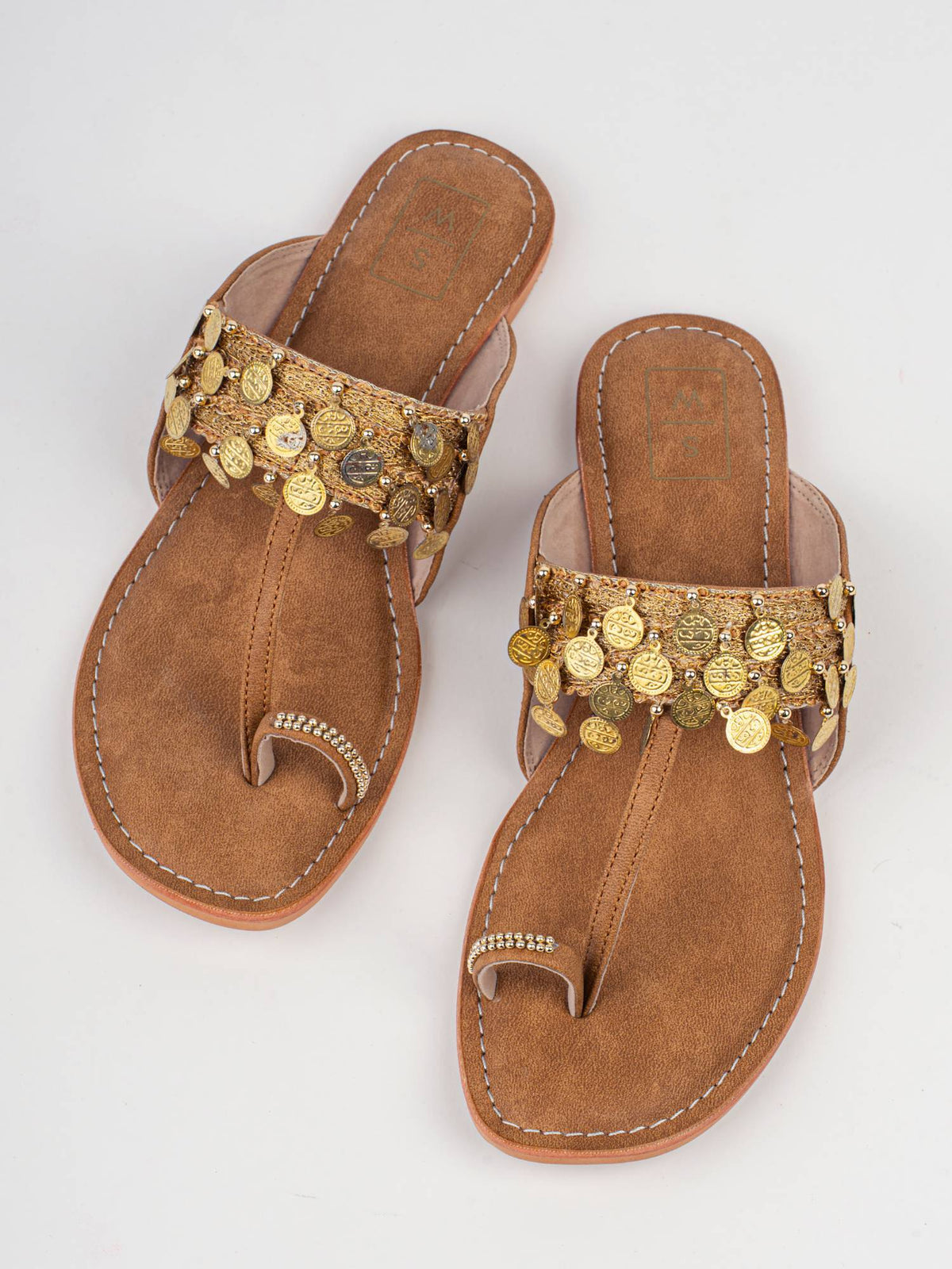 Women Brown Naira Vegan Kolhapuri | F61 - view 1