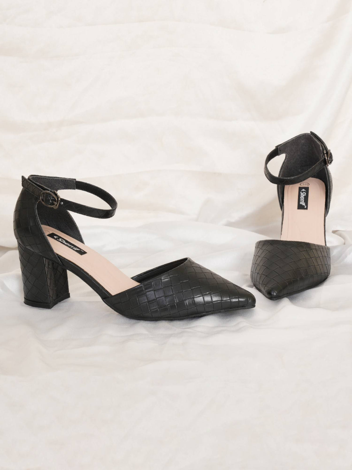 Womens Cream Block Heel Sandals | H78 - view 33