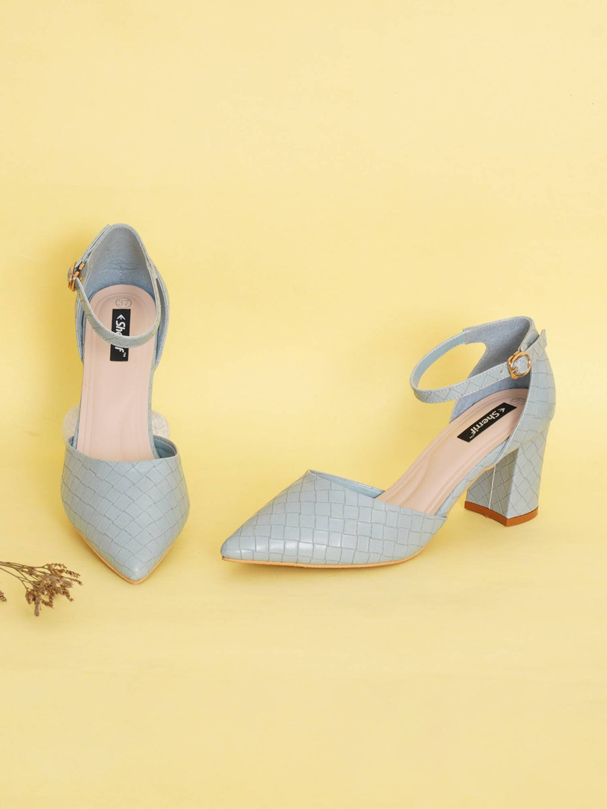 Womens Cream Block Heel Sandals | H78 - view 49