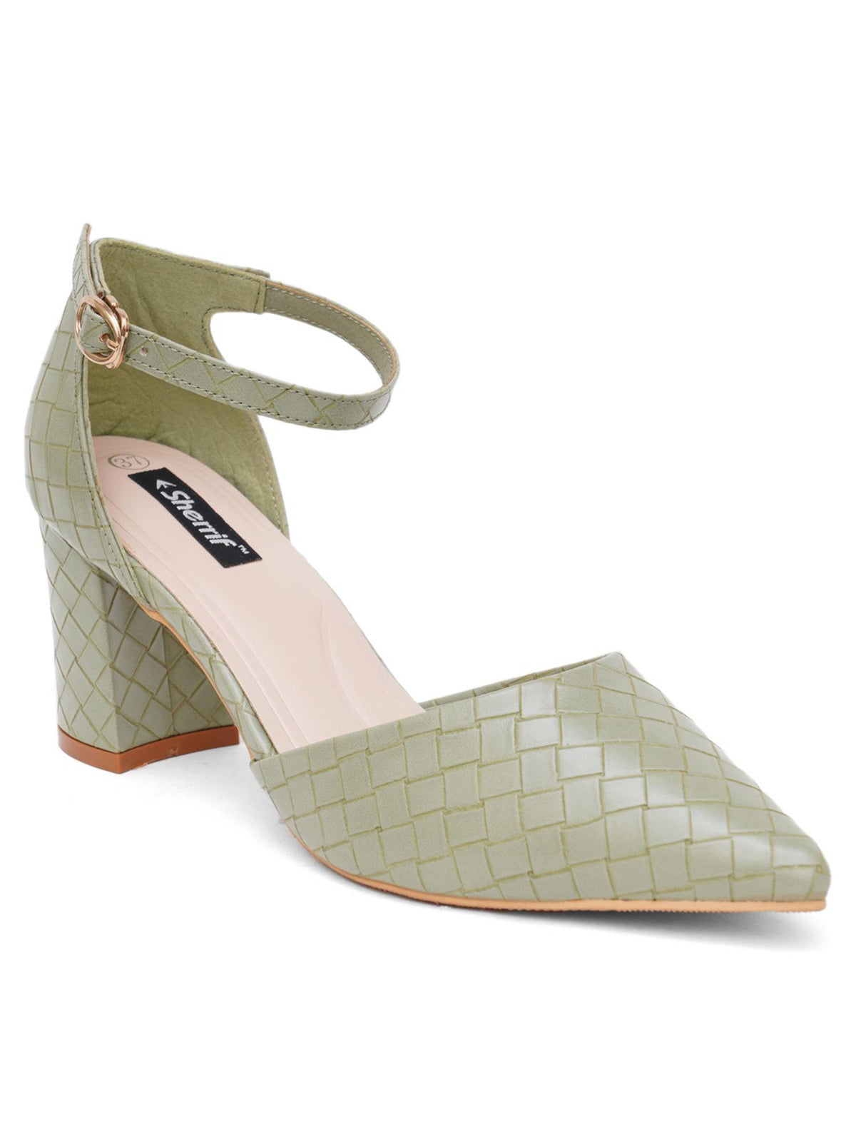 Womens Cream Block Heel Sandals | H78 - view 17