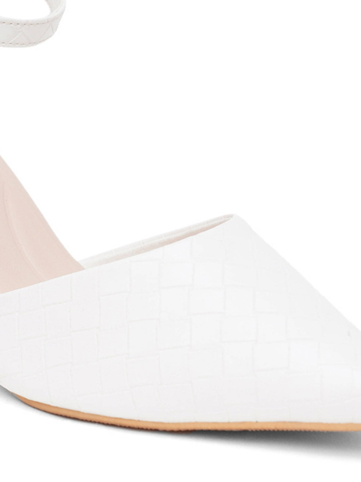 Womens White Block Heel Sandals | H78 - view 6
