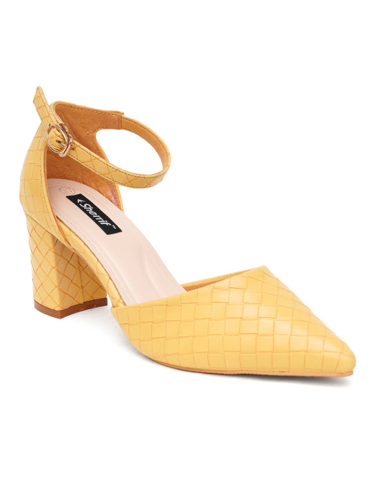 Womens Cream Block Heel Sandals | H78 - view 57