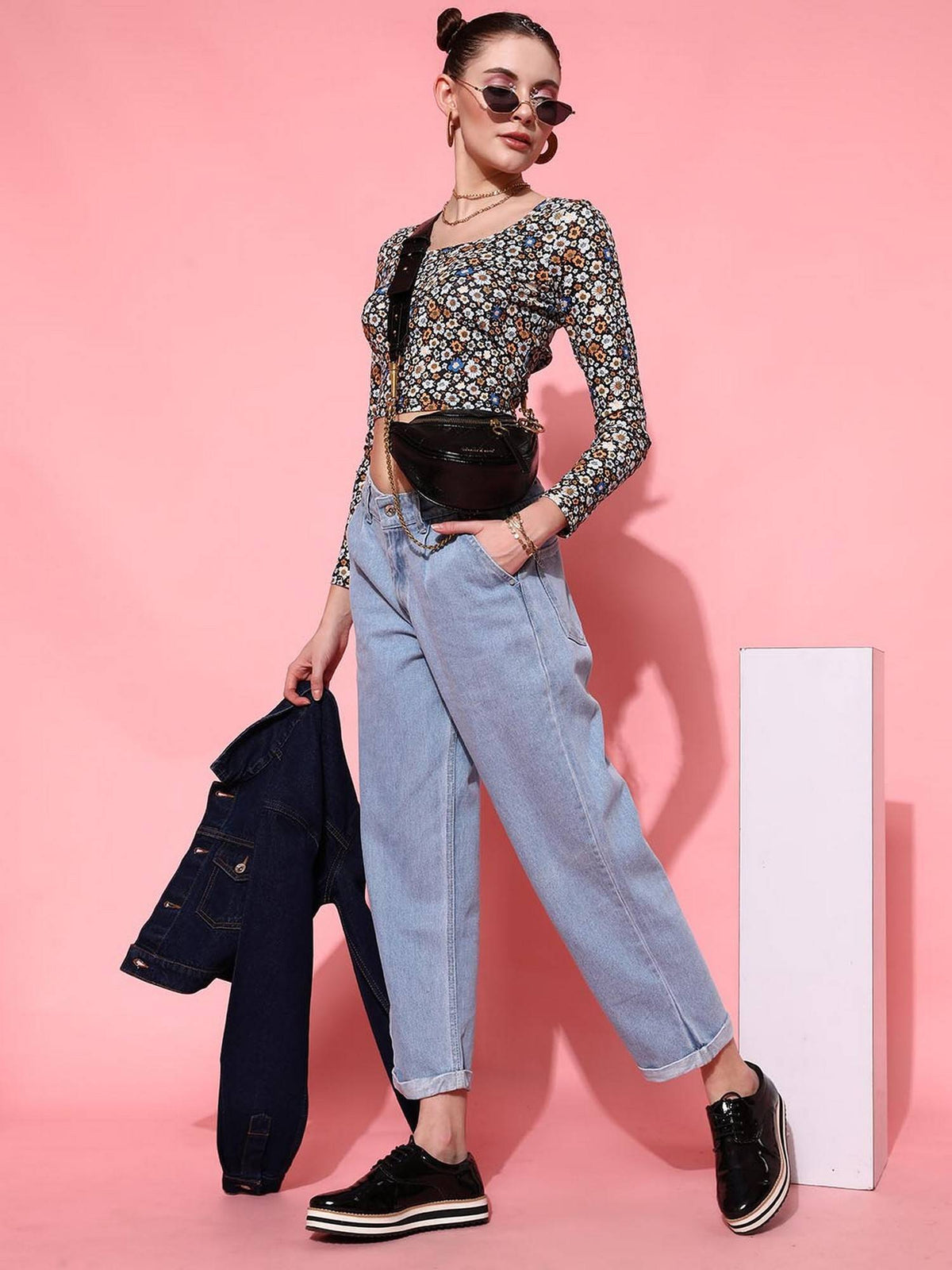 Bottom Fold Denim Jeans | ST23 - view 3