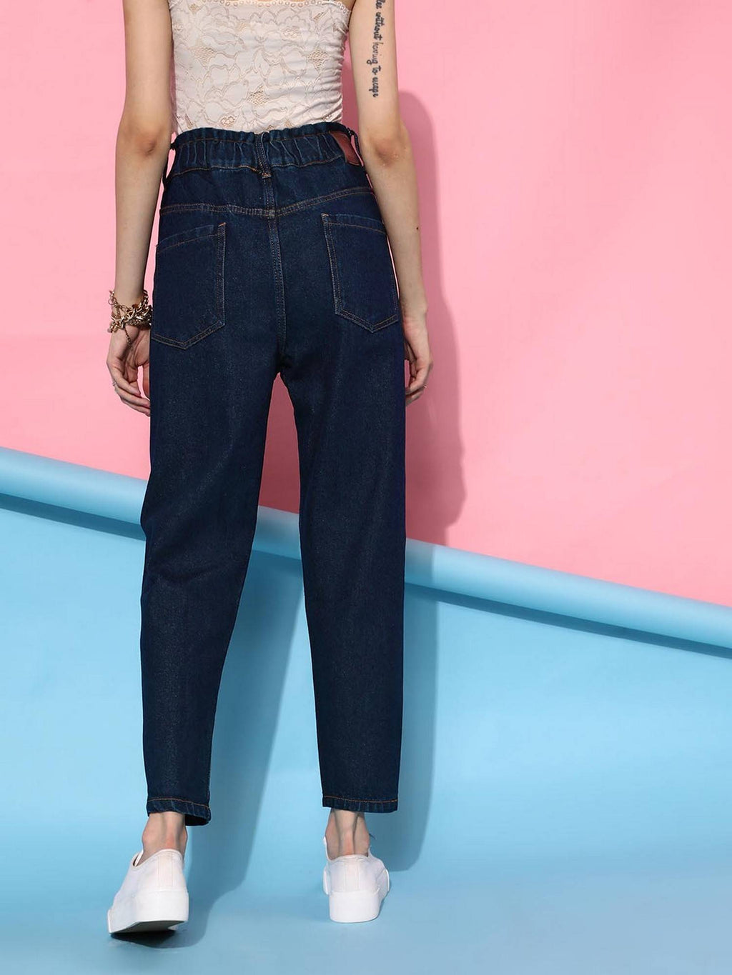 Navy Blue Front Yoke Denim Jeans | ST23 - view 5