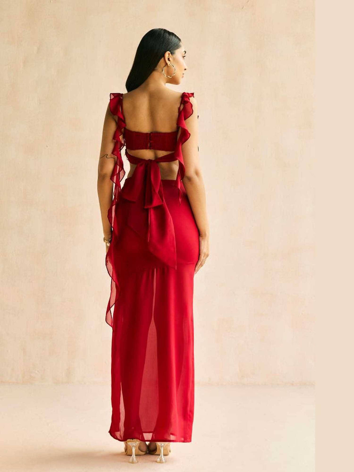 Crimson Muse Ruffled Crop Top | CT61 - view 5